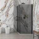 Box doccia 80x80 doppio battente vetro fumé altezza 200h | KS2800AF kamalu - 1