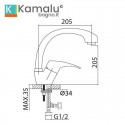 Miscelatore cucina monocomando con canna orientabile | Kam-140 kamalu - 4