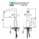 Miscelatore cucina finitura cromata con canna girevole | Kam-080 kamalu - 3