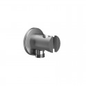 Presa acqua doccia con sostegno doccetta design tondo inox satinato| KAM-ARTE SATINATO kamalu - 1