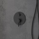Set doccia nero opaco a parete con soffione, doccetta e presa acqua | KAM-ARTE NERO kamalu - 4