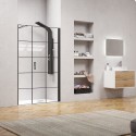 Porta doccia 91-94 cm con telaio nero opaco vetro serigrafato | KAM-P5000 kamalu - 5