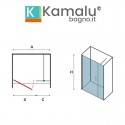 Porta doccia 91-94 cm con telaio nero opaco vetro serigrafato | KAM-P5000 kamalu - 2