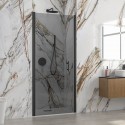 Porta doccia battente 75 cm telaio nero vetro fumé altezza 200h | KS2800NF kamalu - 7