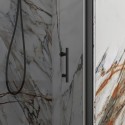 Porta doccia battente 90 cm telaio nero vetro fumé altezza 200h | KS2800NF kamalu - 6