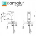 Miscelatore lavabo finitura bianca e leva bronzo | KAM-KANDA BIANCO-BR kamalu - 2