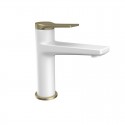 Miscelatore lavabo finitura bianca e leva bronzo | KAM-KANDA BIANCO-BR kamalu - 1