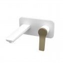 Miscelatore lavabo a muro finitura bianca e leva bronzo | KAM-KANDA BIANCO-BR kamalu - 3