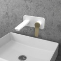 Miscelatore lavabo a muro finitura bianca e leva bronzo | KAM-KANDA BIANCO-BR kamalu - 1
