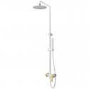 Colonna doccia con miscelatore finitura bianca e dettagli bronzo | KAM-KANDA BIANCO-BR kamalu - 3