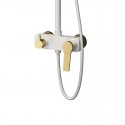 Colonna doccia con miscelatore finitura bianca e dettagli bronzo | KAM-KANDA BIANCO-BR kamalu - 5