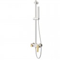 Colonna doccia con miscelatore finitura bianca e dettagli bronzo | KAM-KANDA BIANCO-BR kamalu - 4