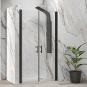 Porta doccia saloon 85-90 cm profili neri altezza 200h | KSAL2800AN kamalu - 1