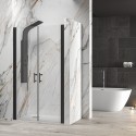 Porta doccia saloon 90-95 cm profili neri altezza 200h | KSAL2800AN kamalu - 1