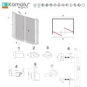Porta doccia saloon 95-100 cm profili neri altezza 200h | KSAL2800AN kamalu - 3
