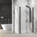 Porta doccia saloon 95-100 cm profili neri altezza 200h | KSAL2800AN kamalu - 1