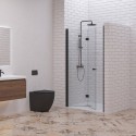 Porta doccia a libro 80 cm colore nero altezza 200h | KAM-KS700N kamalu - 1
