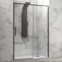 Porta doccia 120 cm colore nero vetro 6 mm altezza 200h | KLA4000N kamalu - 2