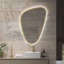 Specchio bagno led 65x100 cm forma a goccia cornice oro | KAM-EL6500G kamalu - 4
