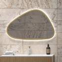 Specchio bagno led 65x100 cm forma a goccia cornice oro | KAM-EL6500G kamalu - 1