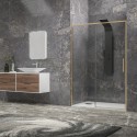 Porta doccia 140 cm oro spazzolato altezza 200h | KLA4000B kamalu - 1