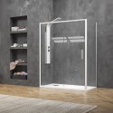 Box doccia angolare 70x100 bianco opaco scorrevole | KE-4000B kamalu - 2