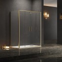 Box doccia 80x200 colore oro opaco doppio scorrevole | KE-6000G kamalu - 1