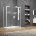 Box doccia 90x200 colore bianco opaco doppio scorrevole | KE-6000B kamalu - 2