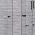 Porta doccia a doppio soffietto 110-113 cm colore nero | KAM-KS700DN kamalu - 5