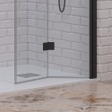 Porta doccia a doppio soffietto 110-113 cm colore nero | KAM-KS700DN kamalu - 4