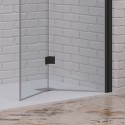 Box doccia 80x80 apertura soffietto e lato fisso colore nero | KS7000N kamalu - 4