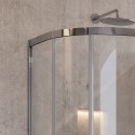 Box doccia semicircolare 90x90 struttura in acciaio vetro 8mm KS8000 kamalu - 3