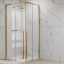 Box doccia 80x80 colore oro satinato doppio scorrevole vetro 8mm | KSA1000G kamalu - 6