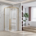 Box doccia 80x80 colore oro satinato doppio scorrevole vetro 8mm | KSA1000G kamalu - 1
