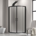 Box doccia 80x80 semicircolare telaio nero vetro satinato | KF2000BS kamalu - 1