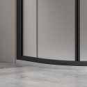 Box doccia 80x80 semicircolare telaio nero vetro satinato | KF2000BS kamalu - 4