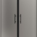 Box doccia 80x80 semicircolare telaio nero vetro satinato | KF2000BS kamalu - 6