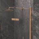 Porta doccia 140cm battente e 2 fissi oro rosa spazzolato | KT6000RG kamalu - 6