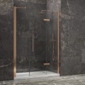 Porta doccia 155cm battente e 2 fissi oro rosa spazzolato | KT6000RG kamalu - 1