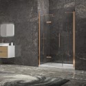 Porta doccia 155cm battente e 2 fissi oro rosa spazzolato | KT6000RG kamalu - 2