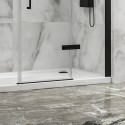 Porta doccia 145cm battente e 2 fissi colore nero | KT6000N kamalu - 4