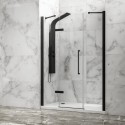 Porta doccia 145cm battente e 2 fissi colore nero | KT6000N kamalu - 2