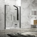 Porta doccia 170cm battente e 2 fissi colore nero | KT6000N kamalu - 1