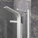 Porta doccia 155cm battente e 2 fissi colore bianco | KT6000B kamalu - 6