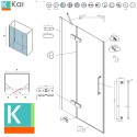 Porta doccia 160cm battente e 2 fissi colore bianco | KT6000B kamalu - 3