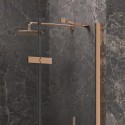 Porta doccia 80cm battente e fisso oro rosa spazzolato | KT4000RG kamalu - 6