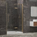 Porta doccia 90cm battente e fisso oro spazzolato | KT4000G kamalu - 2