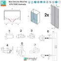 Porta doccia nera 135 cm doppio battente e ante fisse | KPX7000N kamalu - 3