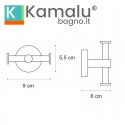 Appendiabiti bagno doppi ganci laterali acciaio inox nero opaco | MIRA-N kamalu - 2