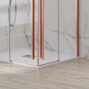 Box doccia 80x80 colore oro rosa doppio scorrevole vetro 8mm | KSA1000RG kamalu - 5